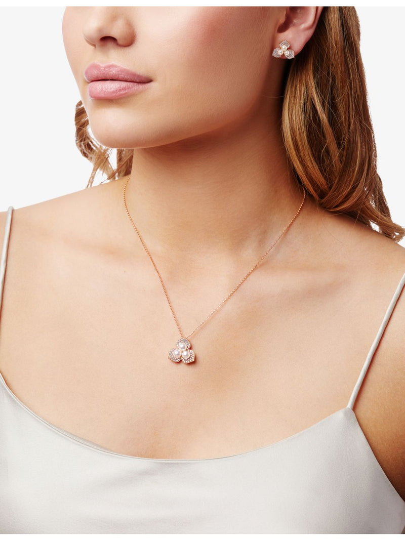 Yoko London rose gold Akoya pearl diamond pendant, 40-45cm, UK version