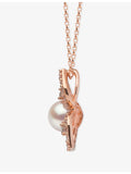 Yoko London rose gold Akoya pearl diamond pendant, 40-45cm, UK version