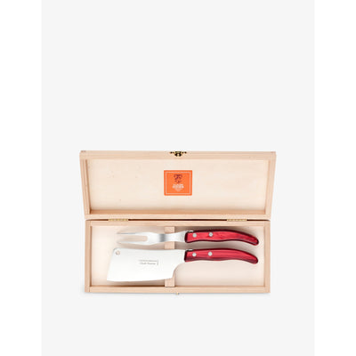 selfridges Claude Dozorme Service A Fromage Set of Two Resin and Stainless Steel Cheese Knives- Buy online at McGrocer