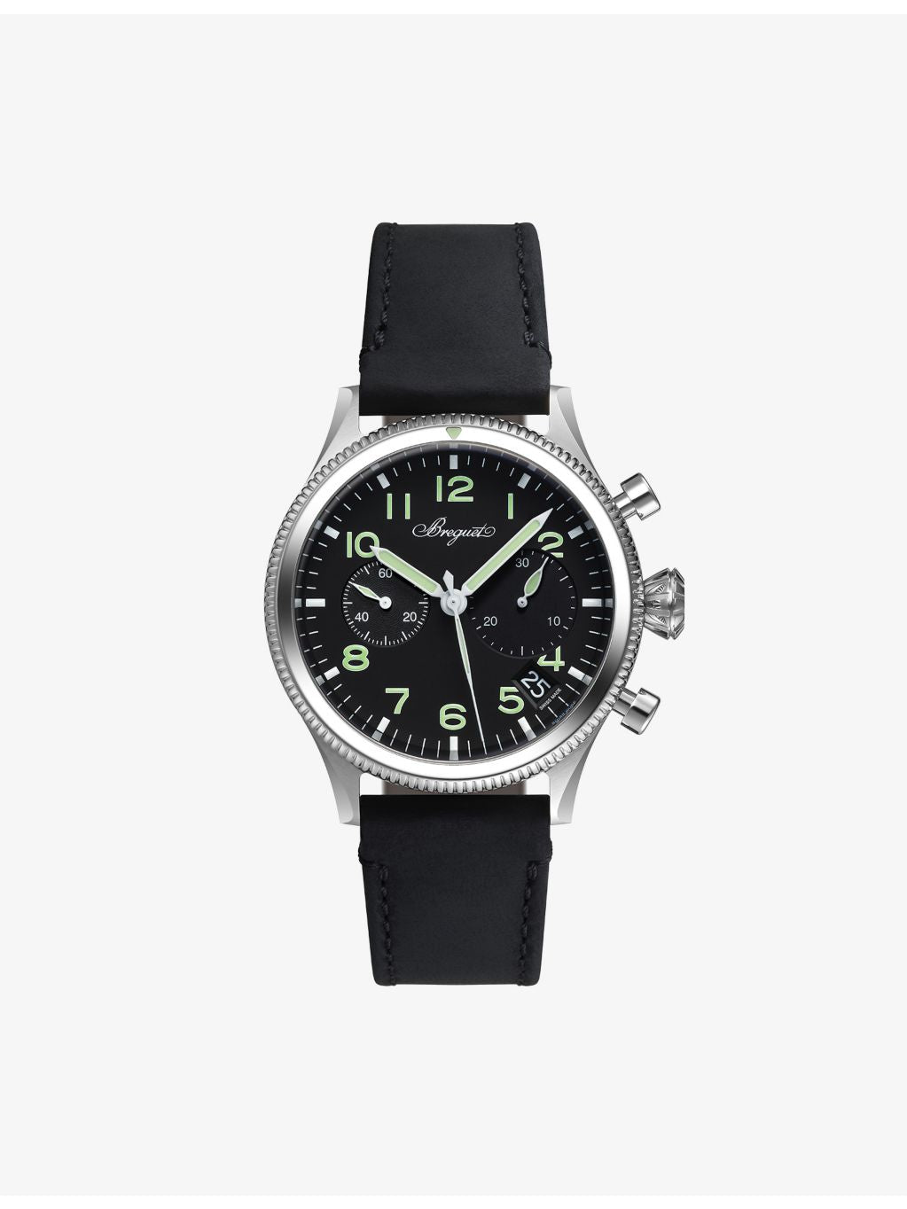 Breguet Type XX steel and leather automatic watch 42mm, UK version