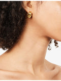 Heaven Mayhem 18ct gold plated micro knot earrings, UK version