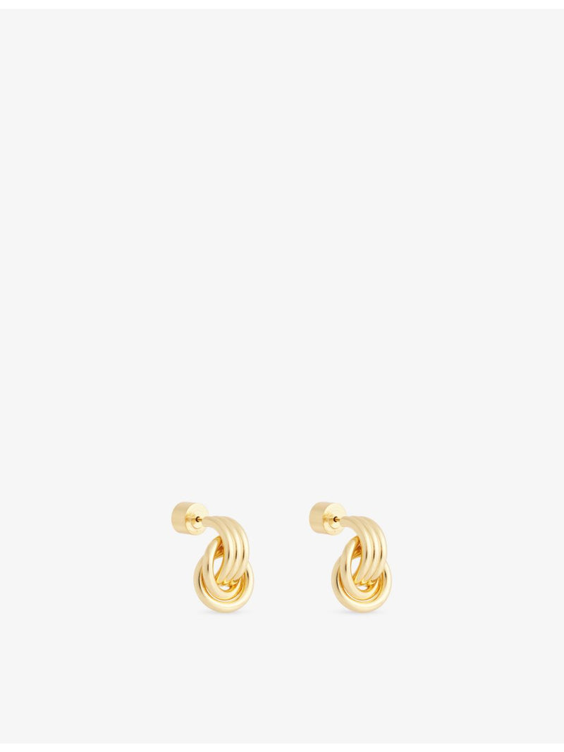Heaven Mayhem 18ct gold plated micro knot earrings, UK version