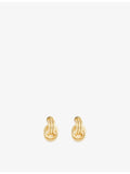 Heaven Mayhem 18ct gold plated micro knot earrings, UK version