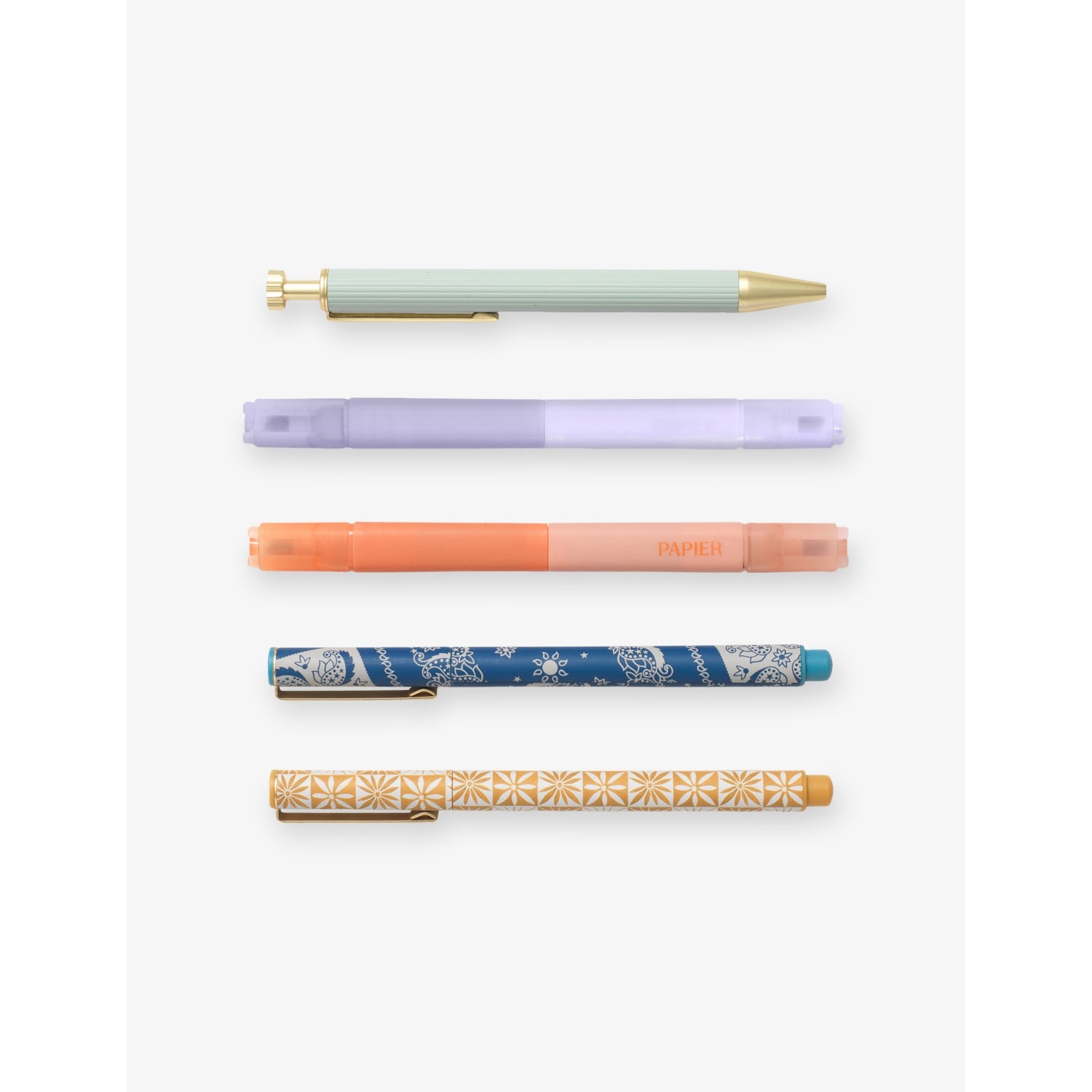 Papier Solstice mixed pen highlighter set - British product
