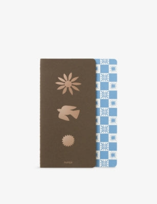 Papier stitch bound notebooks set of two A5 lined pages (British brand)