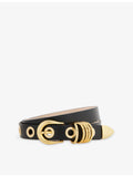Hollyhock Rivet leather belt 98cm, imported from the UK