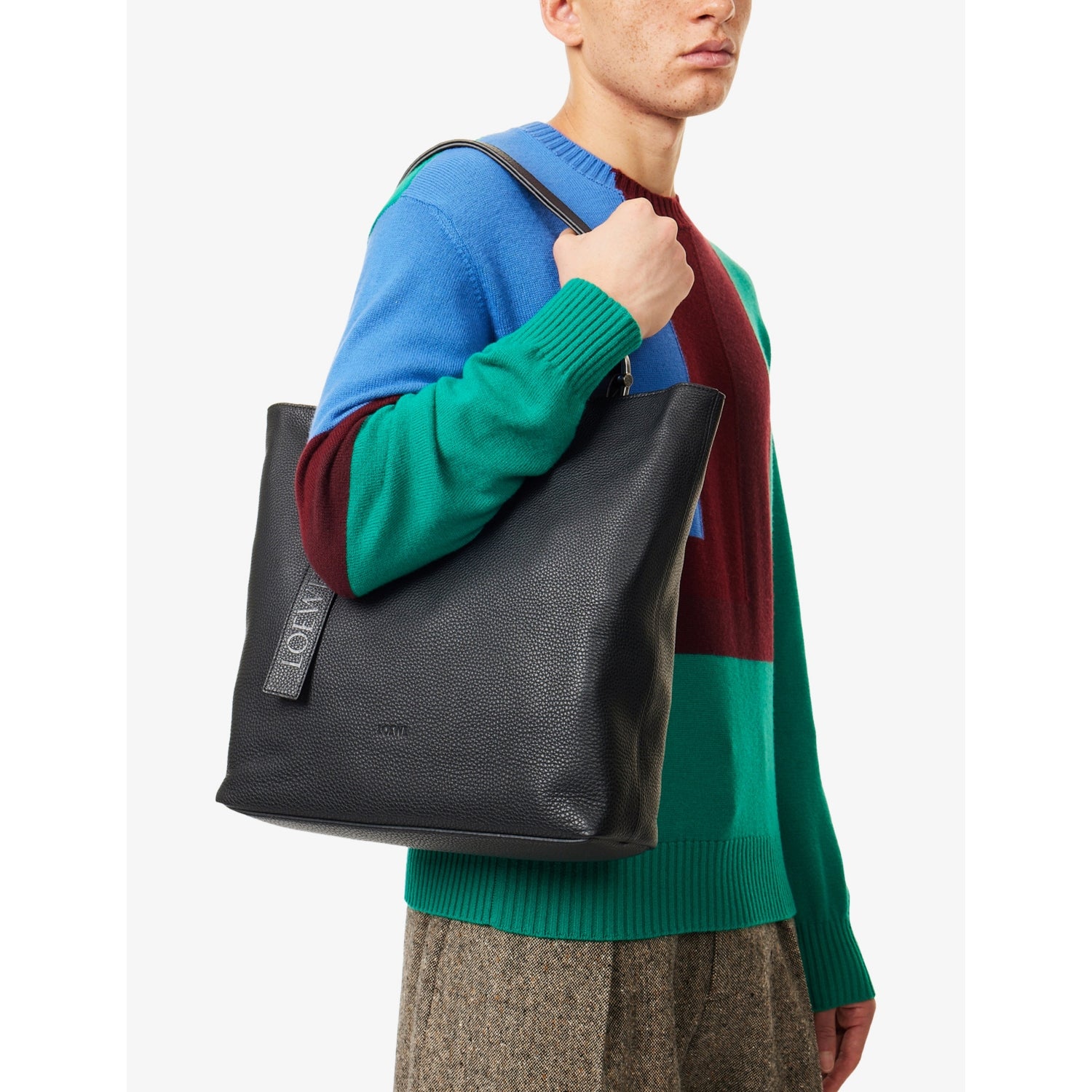LOEWE leather tote bag with square shape, UK version