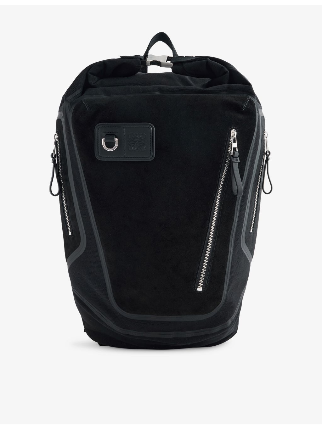 Loewe Flex Roll Top canvas suede backpack imported from the UK