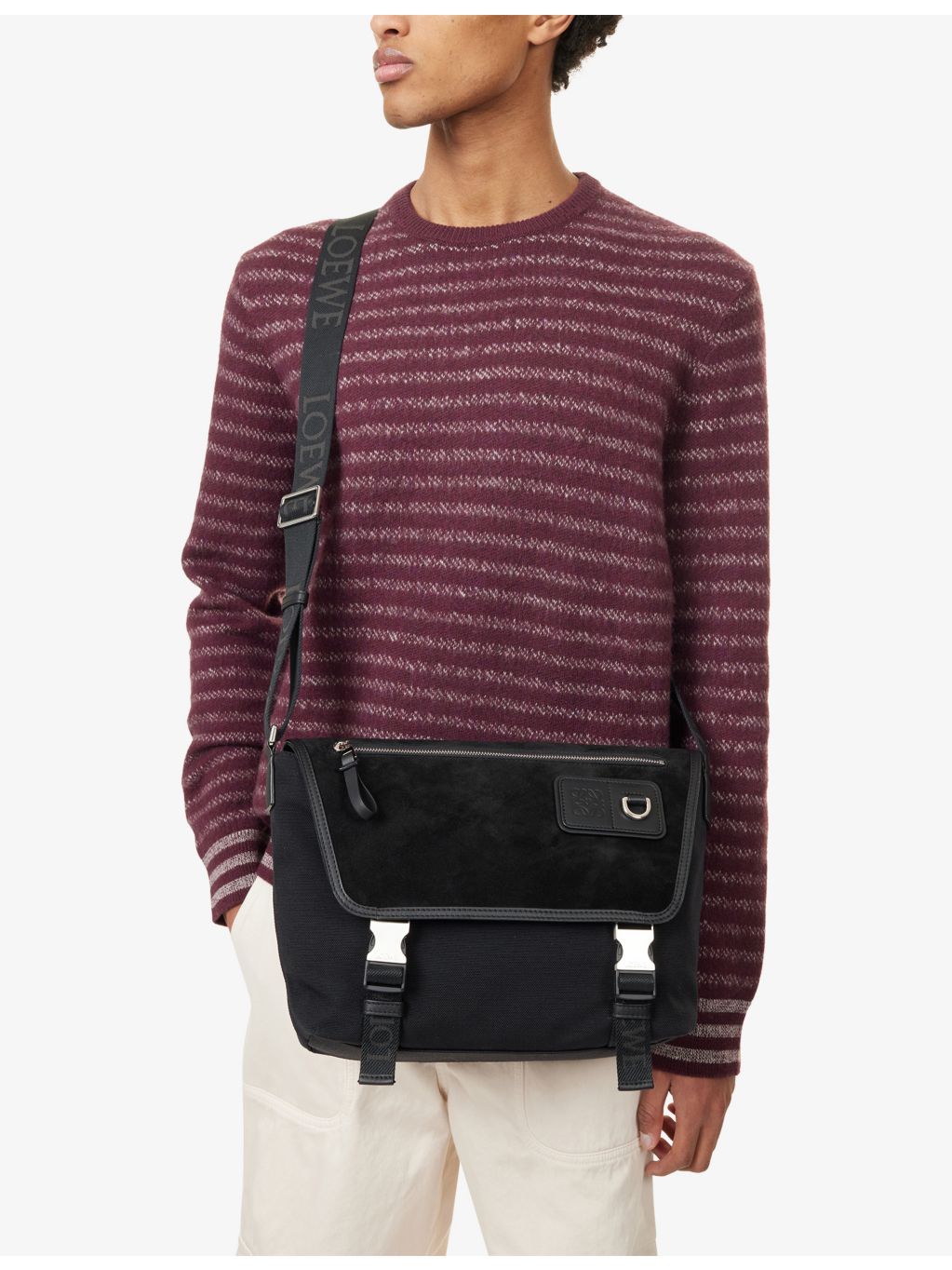 Loewe Flex Messenger medium shoulder bag in canvas and suede, UK version