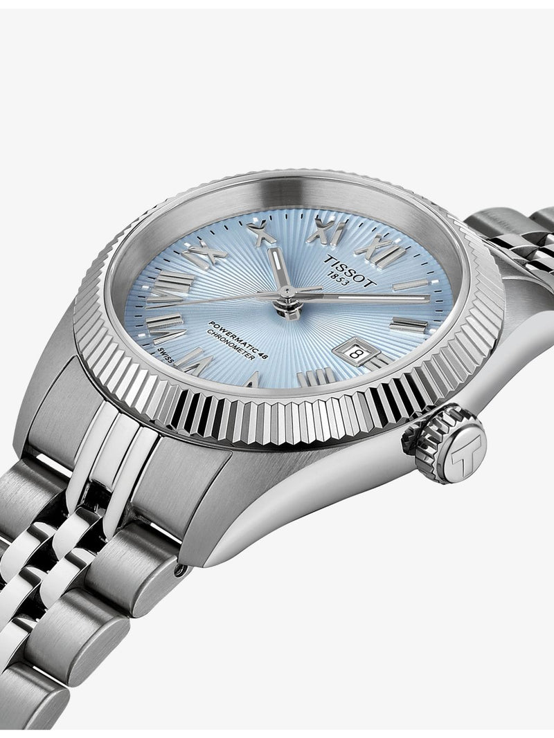 Tissot automatic watch ice blue dial 30mm, imported from the UK