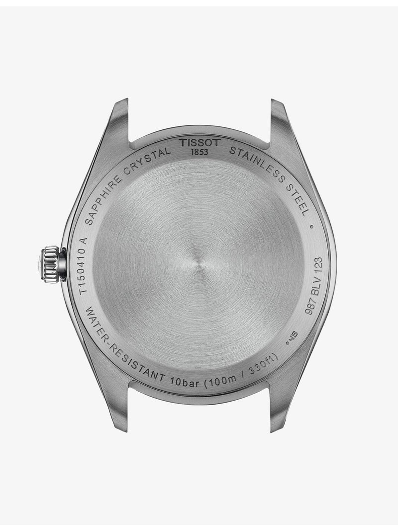 Tissot PR 100 stainless steel and leather quartz watch 40mm - British product