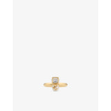 Jimmy Choo JC Pearl Cube brass ring featuring crystal, UK version