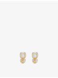 Jimmy Choo pearl cube brass stud earrings, UK version