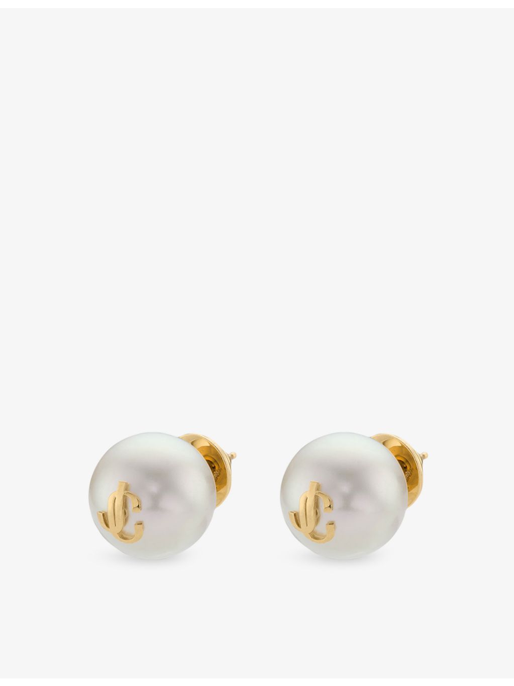 Jimmy Choo JC Maxi Pearl brass stud earrings, UK version