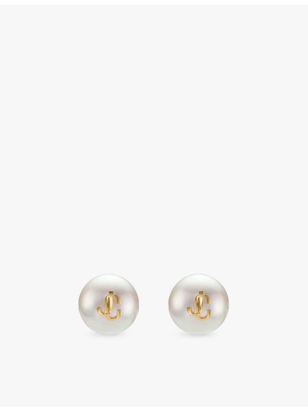 Jimmy Choo JC Maxi Pearl brass stud earrings, UK version