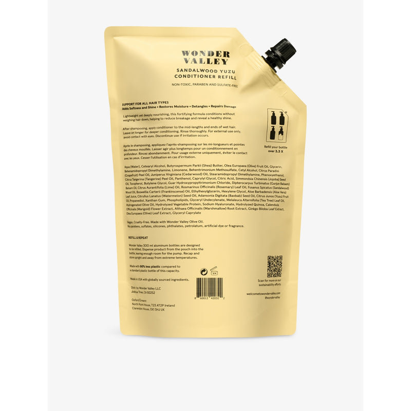 Wonder Valley Sandalwood Yuzu conditioner refill 1L, imported from the UK