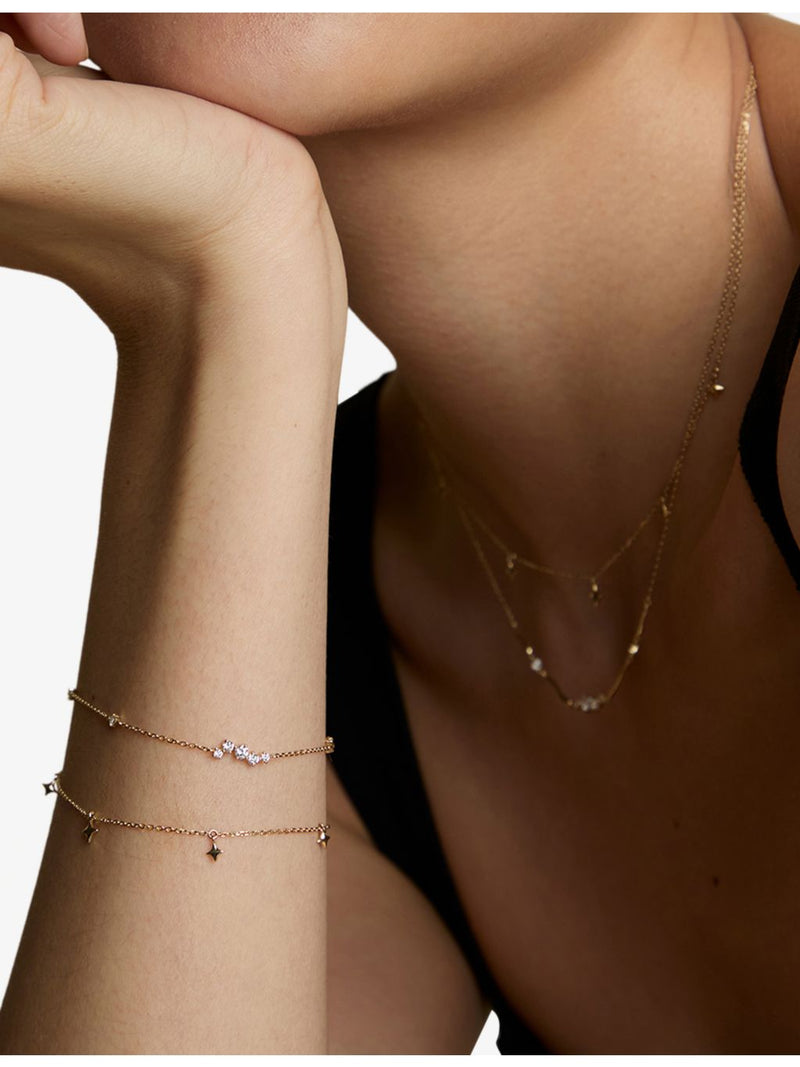 Astrid & Miyu lab-grown diamond bracelet 14ct gold, imported from the UK