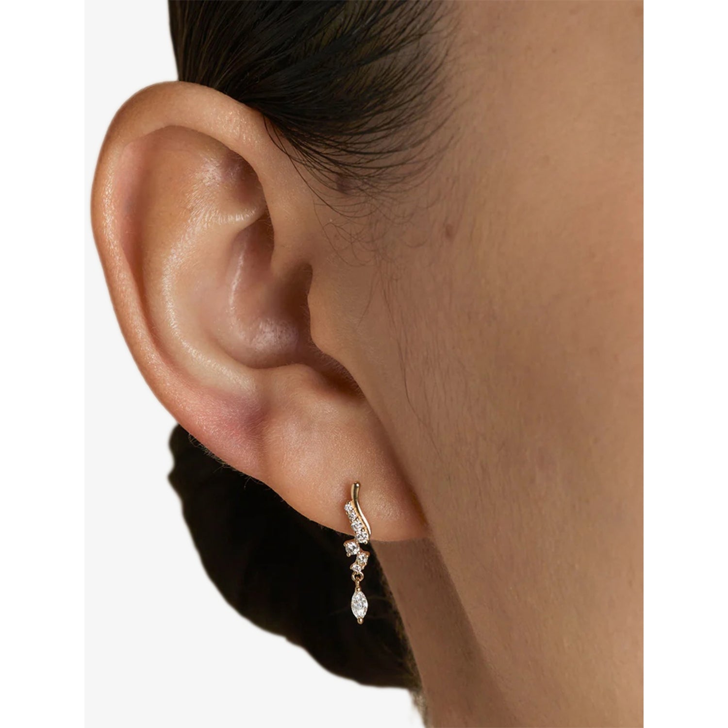 Astrid & Miyu diamond stud earrings, 14ct yellow gold - British product