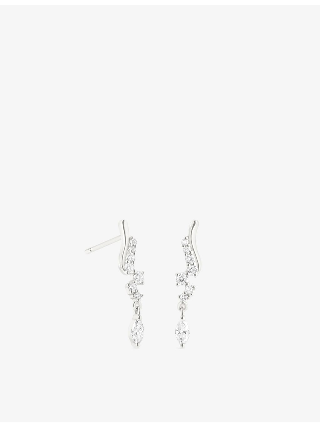 Astrid & Miyu white-gold lab-grown diamond stud earrings, imported from the UK