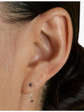 Astrid & Miyu 14ct white gold stud drop earrings - British product
