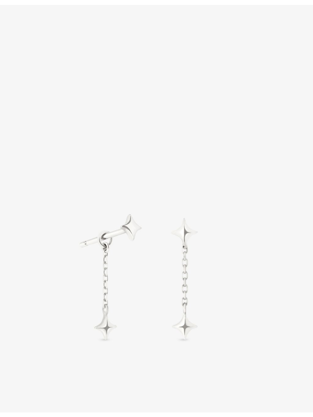Astrid & Miyu 14ct white gold stud drop earrings - British product