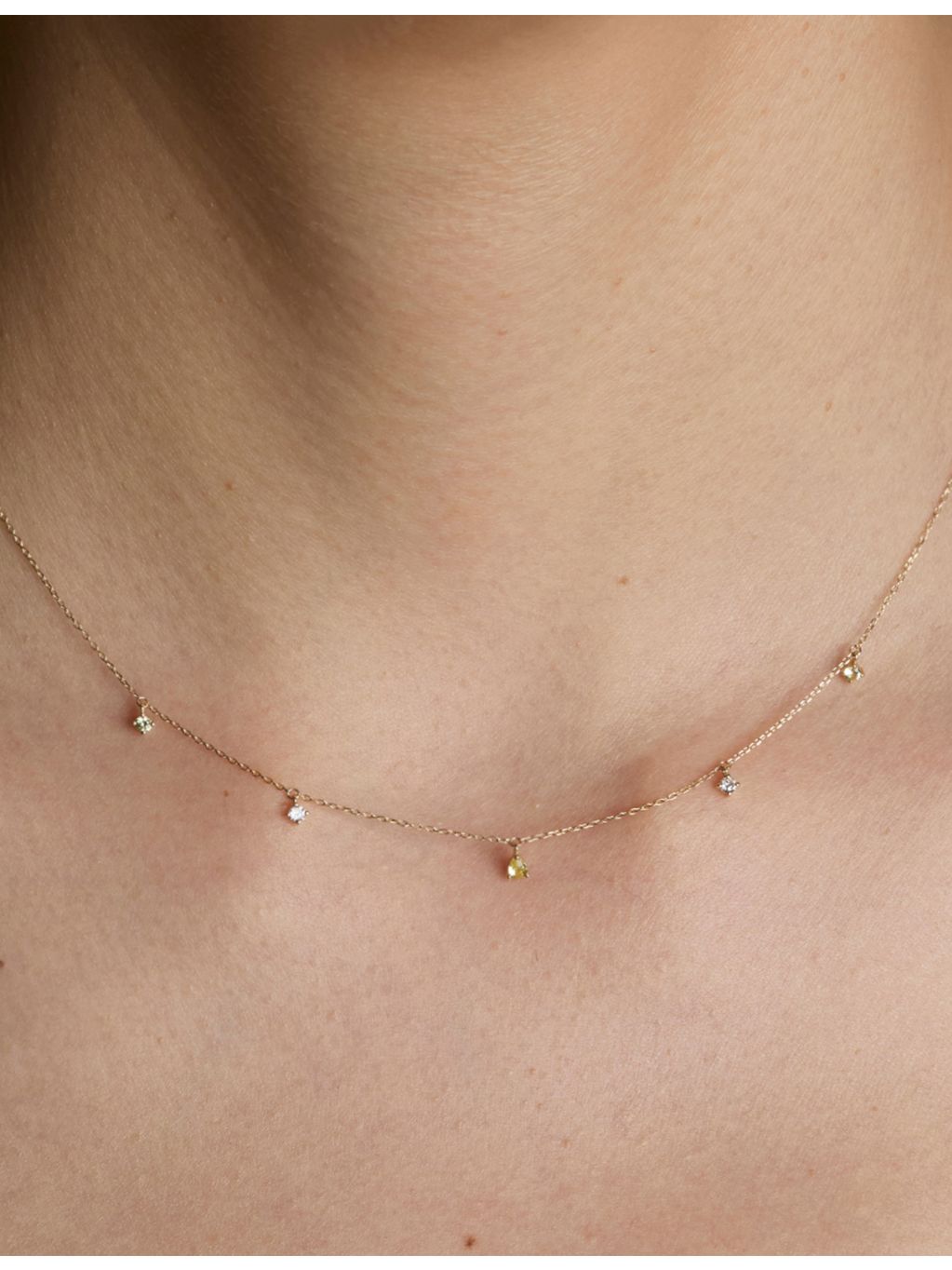 Astrid & Miyu 14ct gold lab-grown diamond necklace, imported from the UK