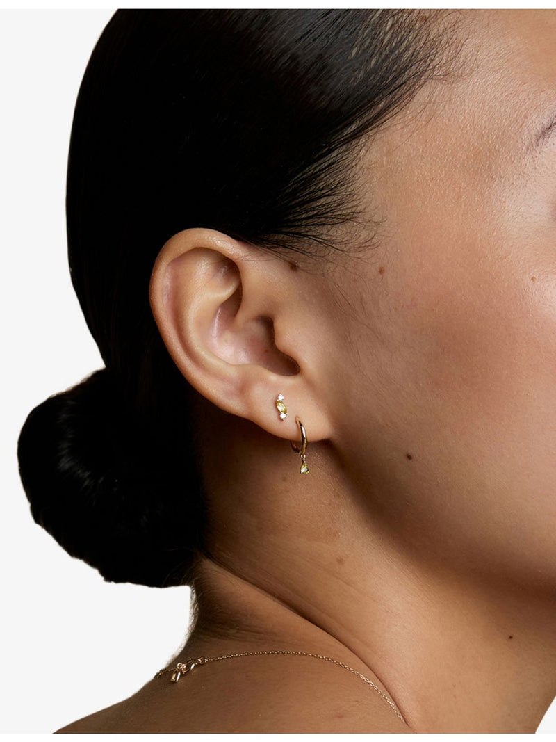 Astrid & Miyu cluster stud earring lab-grown diamond yellow sapphire (British brand)