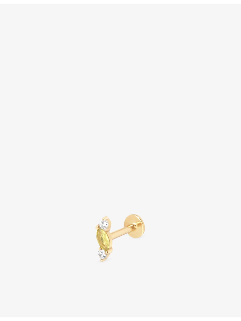 Astrid & Miyu cluster stud earring lab-grown diamond yellow sapphire (British brand)