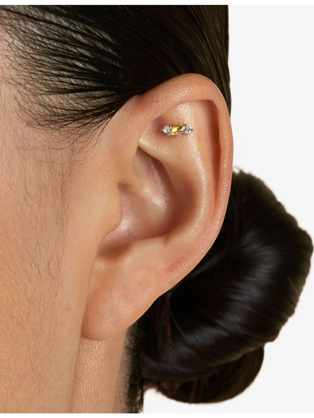 Astrid & Miyu yellow sapphire stud earrings, imported from the UK