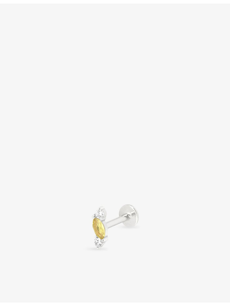 Astrid & Miyu yellow sapphire stud earrings, imported from the UK