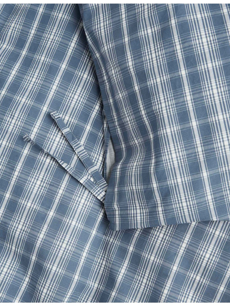 Tekla percale checked double duvet cover 200cm (British brand)