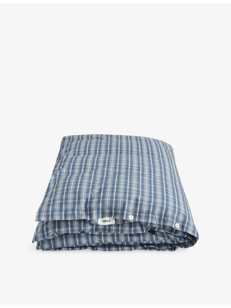 Tekla percale checked double duvet cover 200cm (British brand)