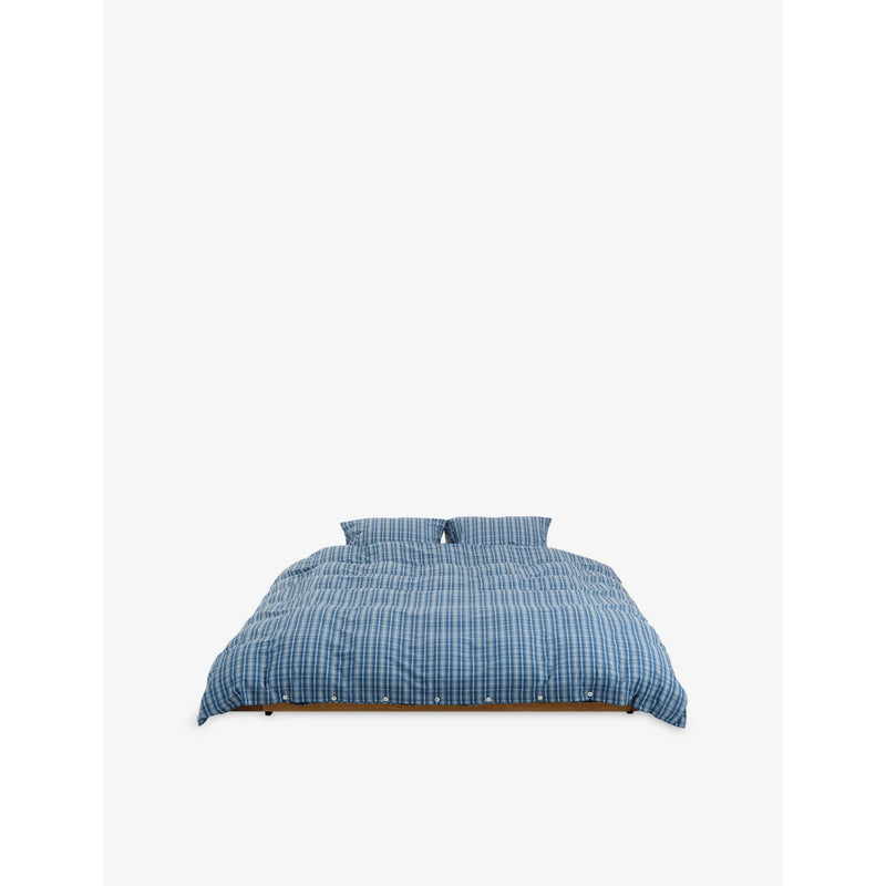 Tekla checked percale duvet cover king size, UK version