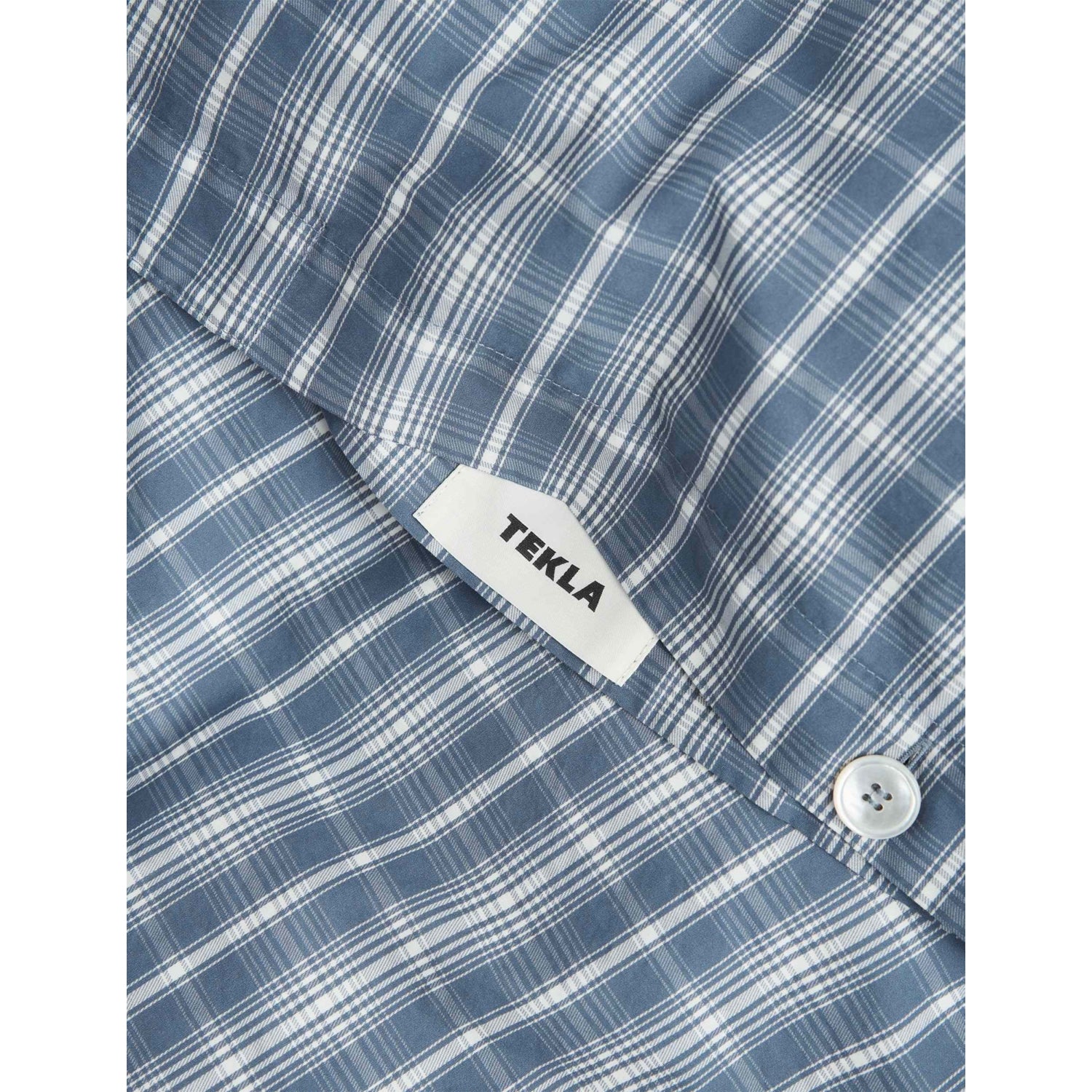 Tekla checked percale duvet cover king size, UK version