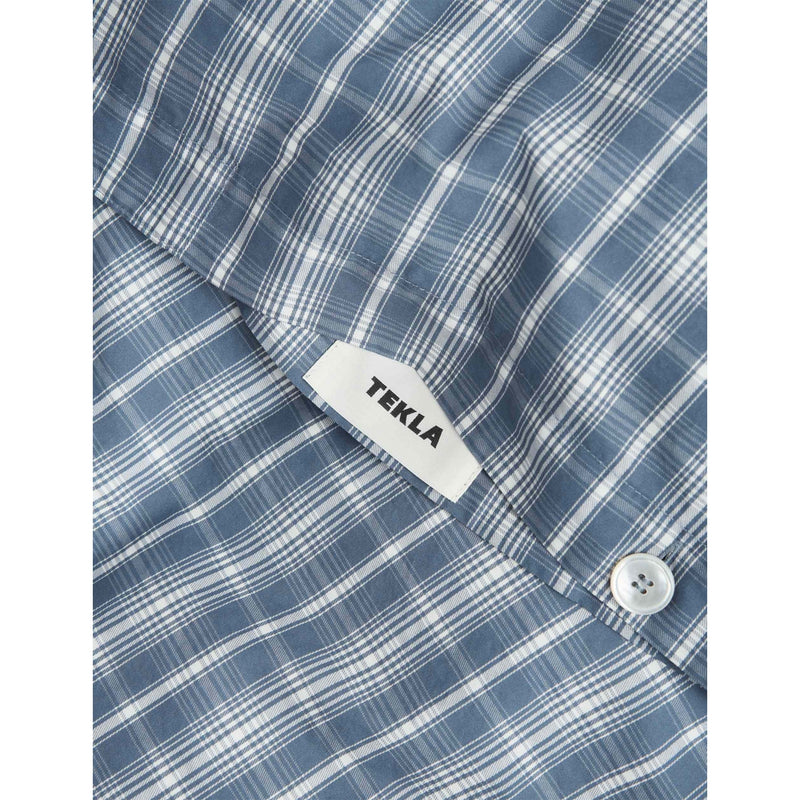 Tekla checked percale duvet cover king size, UK version