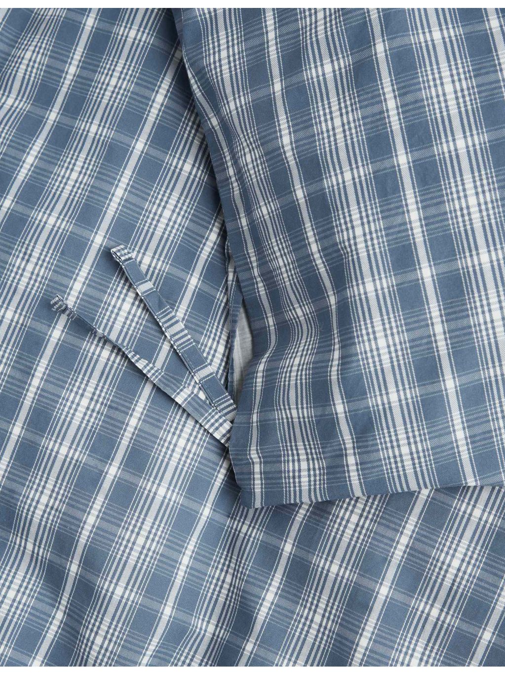 Tekla checked percale duvet cover king size, UK version