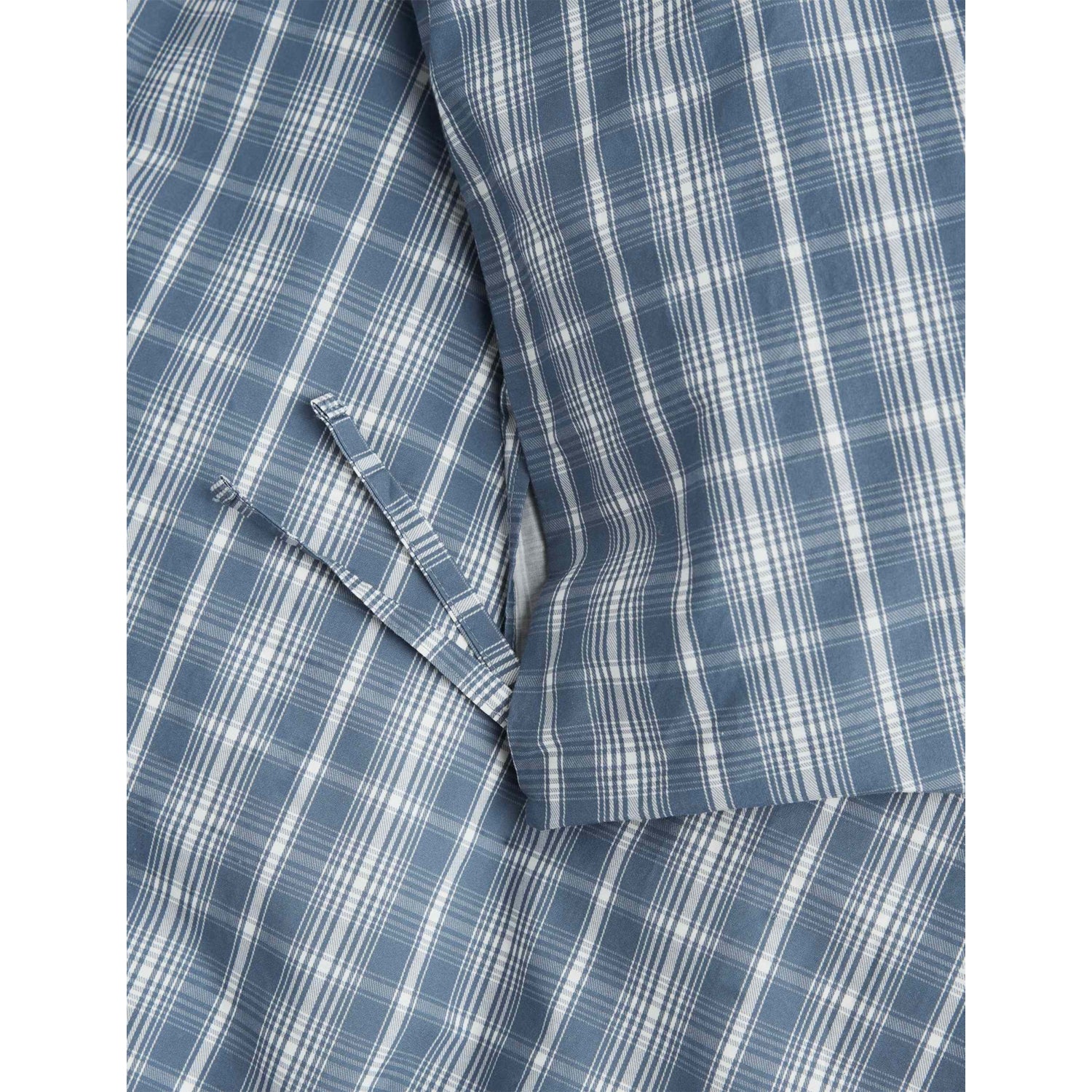 Tekla checked percale duvet cover king size, UK version