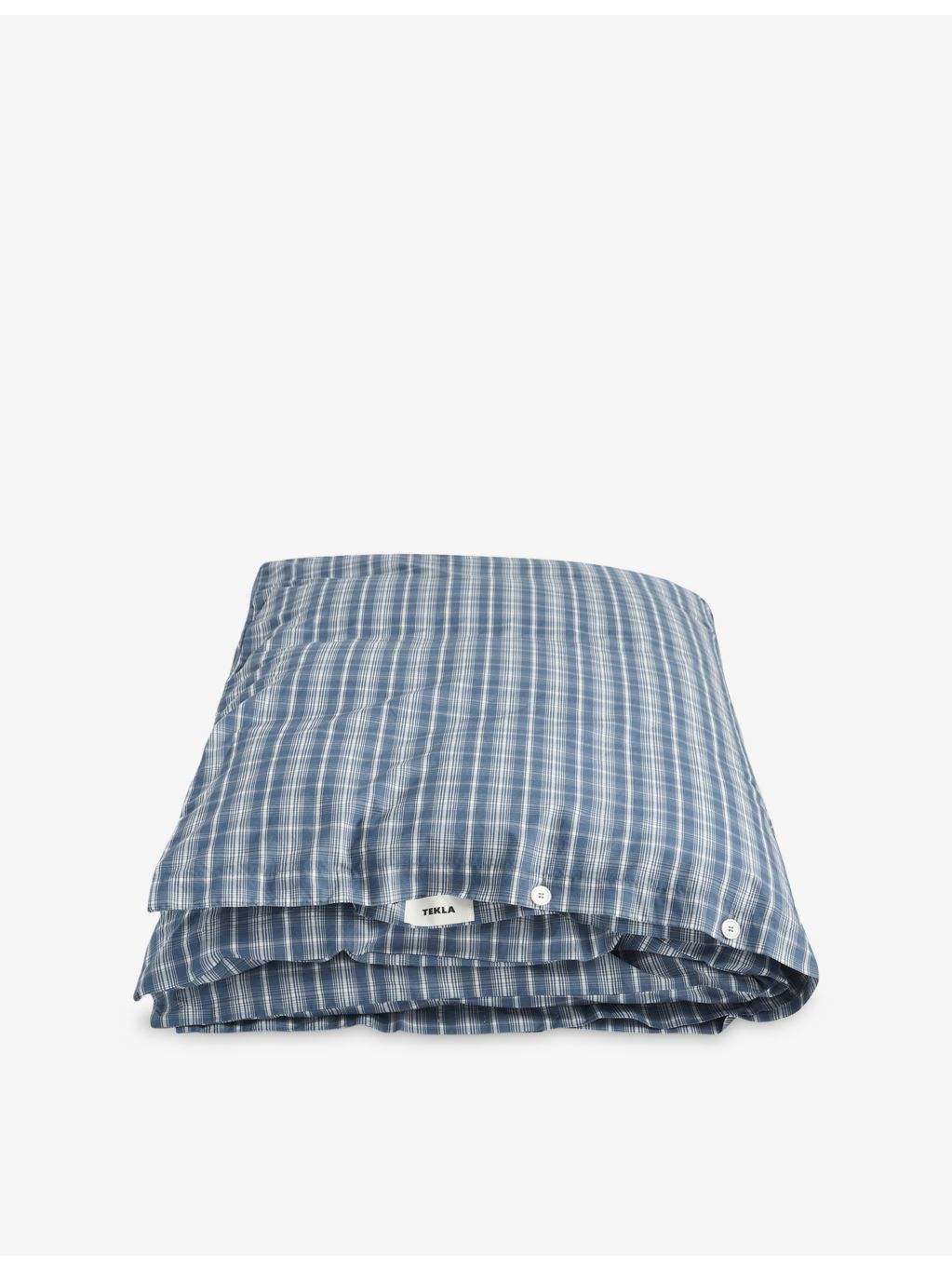 Tekla checked percale duvet cover king size, UK version