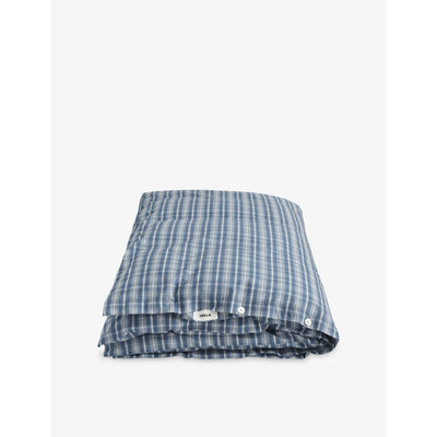 selfridges Tekla Percale Checked Cotton Duvet Cover King- Buy online at McGrocer