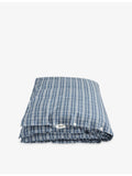 Tekla checked percale duvet cover king size, UK version