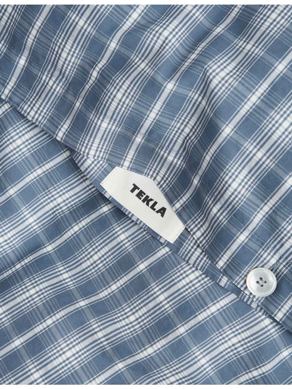 Tekla 100% cotton percale checked super-king duvet cover, UK version