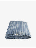 Tekla 100% cotton percale checked super-king duvet cover, UK version
