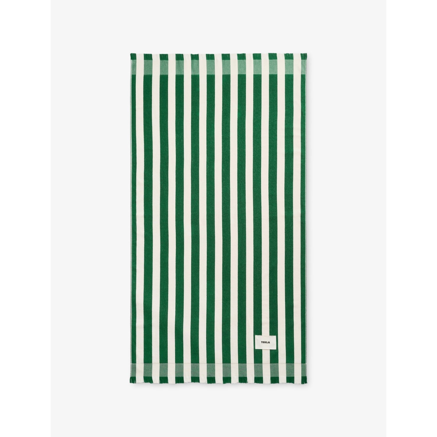 Striped Terry Cotton Beach Towel - Green Deck Stripes