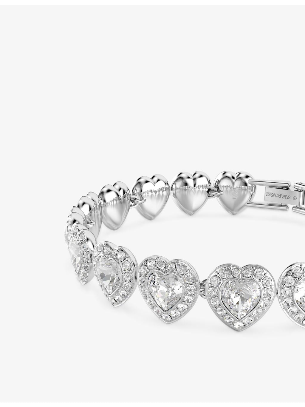 Swarovski crystal heart bracelet rhodium-plated, imported from the UK