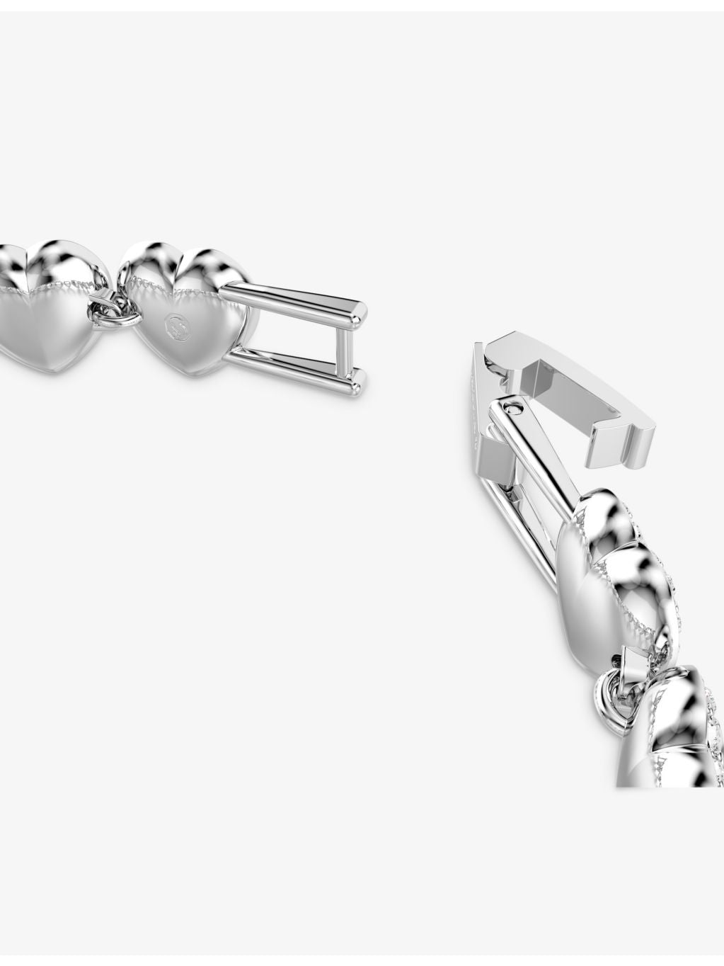 Swarovski crystal heart bracelet rhodium-plated, imported from the UK