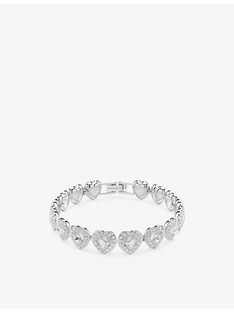 Swarovski crystal heart bracelet rhodium-plated, imported from the UK