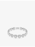 Swarovski crystal heart bracelet rhodium-plated, imported from the UK