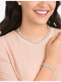 Swarovski Una rhodium-plated crystal jewellery set (British brand)