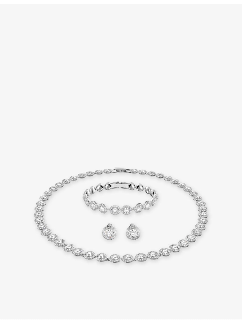 Swarovski Una rhodium-plated crystal jewellery set (British brand)