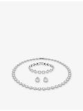Swarovski Una rhodium-plated crystal jewellery set (British brand)